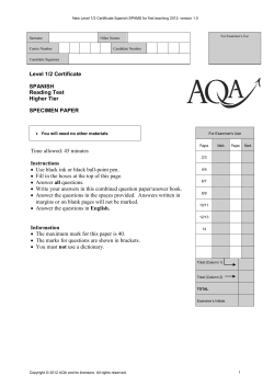 AQA Certificates German Level 1