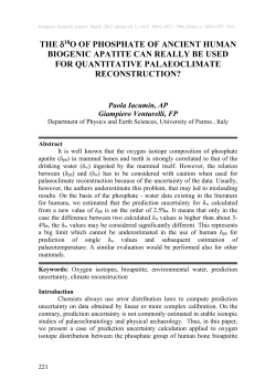 THE &delta;18O OF PHOSPHATE OF ANCIENT HUMAN BIOGENIC
