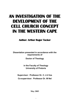 An Investigation of The Development of the Cell Church Concept in
