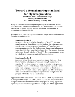 Toward a formal markup standard for etymological data