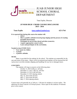 JJHS CHOIR Disclosure 2015-16