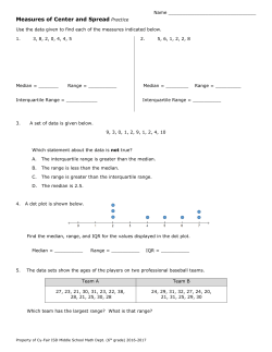 Measures of Center and Spread Practice