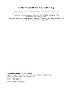 Food Hydrocolloid Edible Films and Coatings
