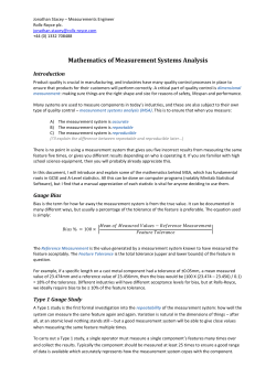 Mathematics of Measurement Systems Analysis