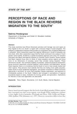 perceptions of race and region in the black reverse migration to the