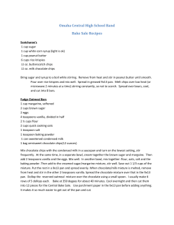 Omaha Central High School Band Bake Sale Recipes