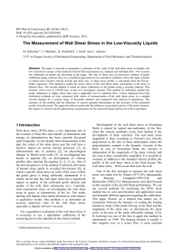 The Measurement of Wall Shear Stress in the Low
