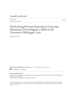 The Evolving Diversity Rationale in University Admissions: From