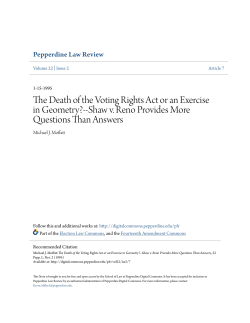 The Death of the Voting Rights Act or an Exercise in Geometry