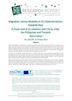 Migration versus Mobility in EU External Action towards Asia