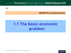 IGCSE&reg;/O Level Economics - Liceo Ginnasio Statale &laquo;Virgilio