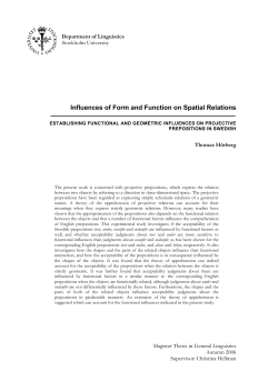 Influences of Form and Function on Spatial Relations
