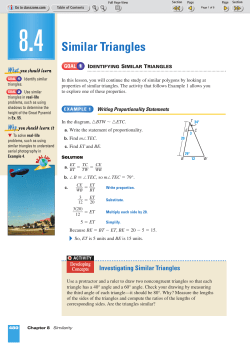 8.4 Similar Triangles