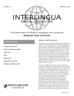 Interlingua Spring 2010 - Montclair State University