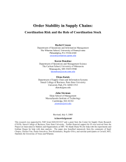 Order Stability in Supply Chains