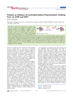 Proteins as Initiators of Controlled Radical Polymerization: Grafting
