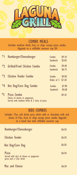 Laguna Grill Menu