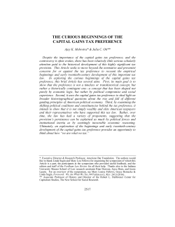 the curious beginnings of the capital gains tax preference