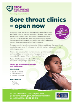Sore throat clinics &ndash; open now
