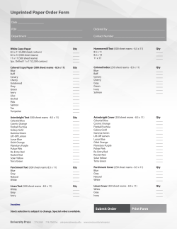 Unprinted Paper Order Form