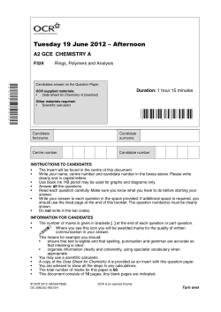 Question paper - Unit F324 - Rings, polymers and analysis