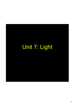 Unit 7: Light