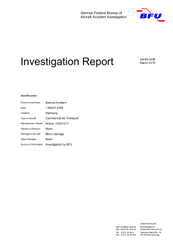 Investigation Report - Bundesstelle f&uuml;r Flugunfalluntersuchung (BFU)