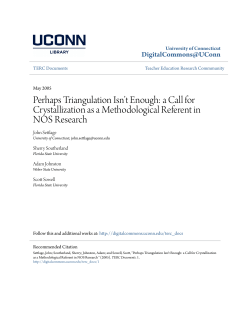 Perhaps Triangulation Isn`t Enough: a Call for Crystallization as a