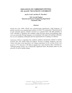 Influence of Corrosion Pitting on Alloy 718 Fatigue Capability