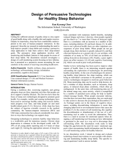 Design of Persuasive Technologies for Healthy Sleep Behavior