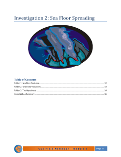 Investigation 2: Sea Floor Spreading