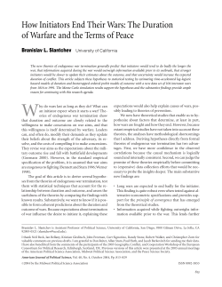 How Initiators End Their Wars: The Duration of Warfare and the