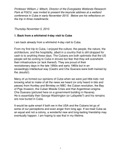 Professor William J. Mitsch, Director of the Everglades Wetlands