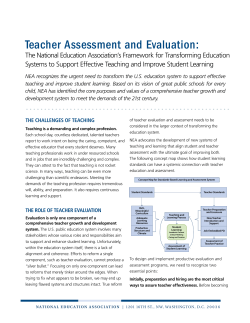 Teacher Assessment and Evaluation