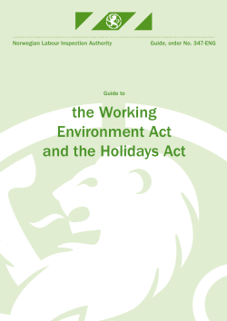the Working Environment Act and the Holidays Act