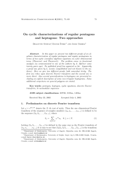 On cyclic characterizations of regular pentagons