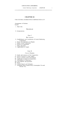 Central Marketing Corporation Act