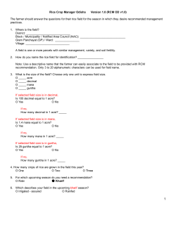 Questionnaire (Kharif) - Crop Manager