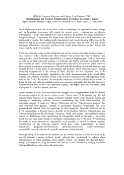 Enlightenment and Counter-Enlightenment in Modern - H-Net