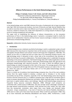 Exploration Alliances in the Biotechnology-Sector