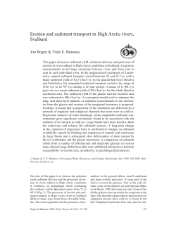 Erosion and sediment transport in High Arctic rivers, Svalbard