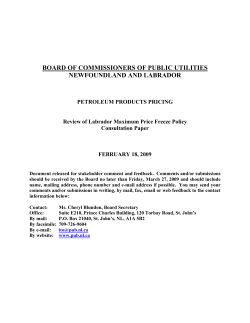 Review of Labrador Maximum Price Freeze Policy