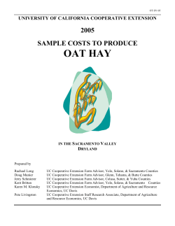 Sample Costs to Produce Oat Hay