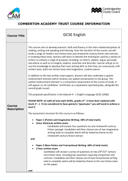 English GCSE - Comberton Village College