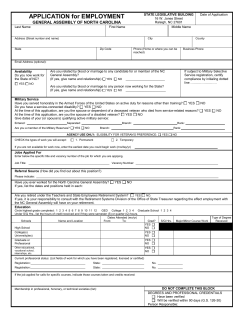 APPLICATION for EMPLOYMENT - North Carolina General Assembly