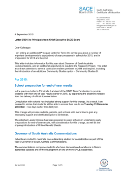 For 2015: School preparation for end-of