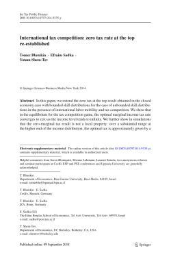International tax competition: zero tax rate at the top re