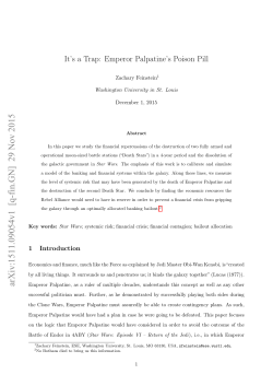 It`s a Trap: Emperor Palpatine`s Poison Pill