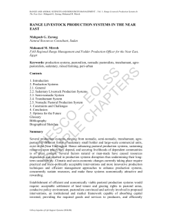 Range Livestock Production Systems In The Near East