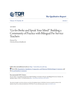 "Go for Broke and Speak Your Mind!" Building a Community of